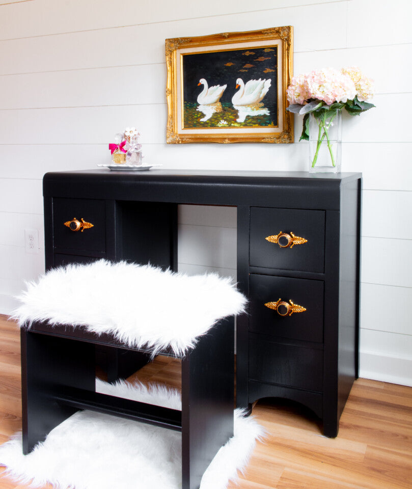 Art Deco Desk Gets a Sleek Paint Makeover