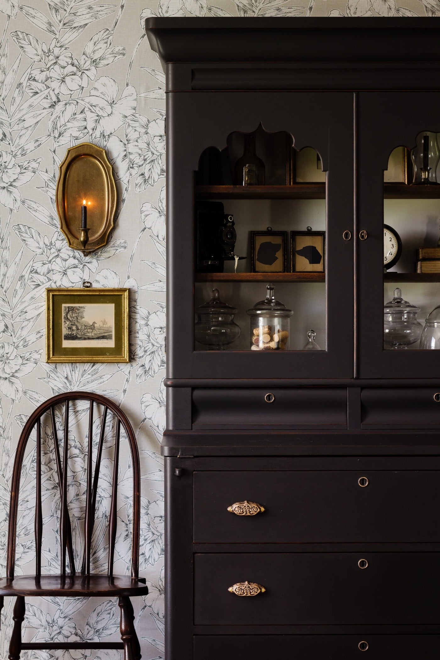 Black Milk Paint Hutch Makeover