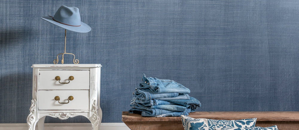 DIY Faux Denim Feature Wall