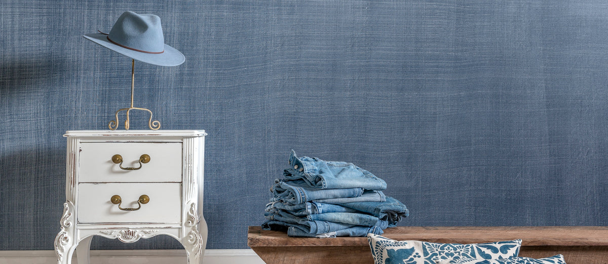 DIY Faux Denim Feature Wall