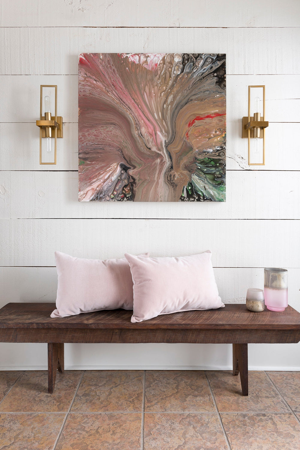 How To Create Pour Art With A Sieve and Acrylic Paint Pouring