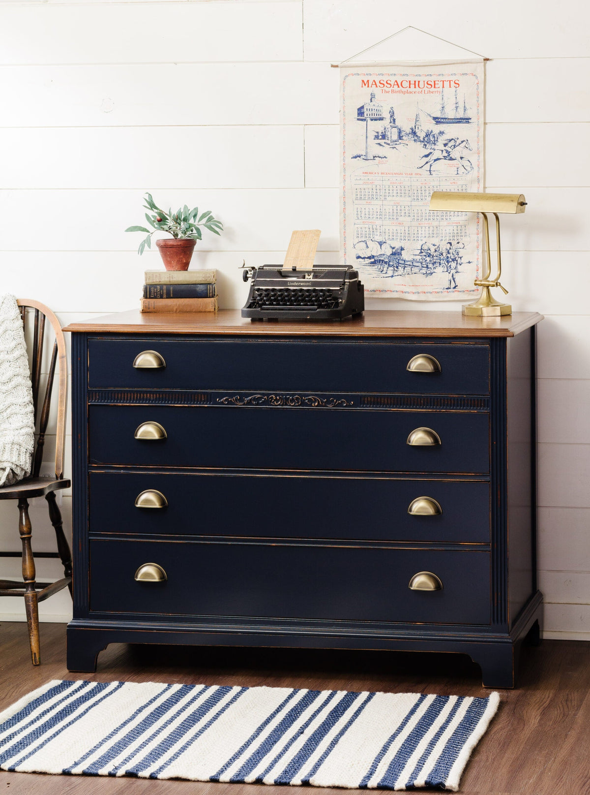 Painting a Dresser Midnight Blue