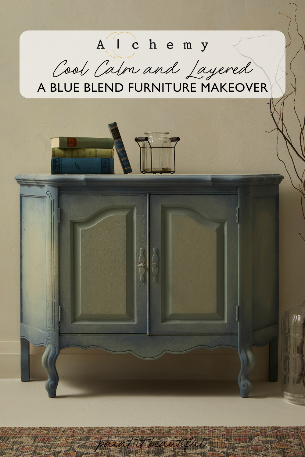 Cool Calm and Layered: A Blue Blend Furniture Makeover with Alchemy