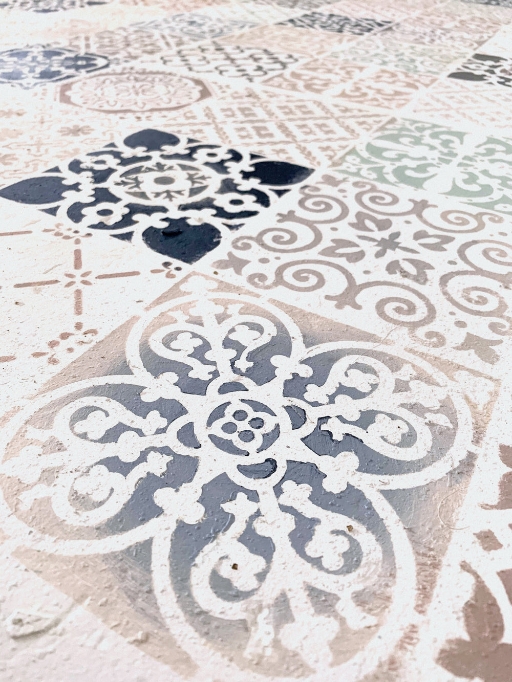 DIY Stenciled Concrete Floor