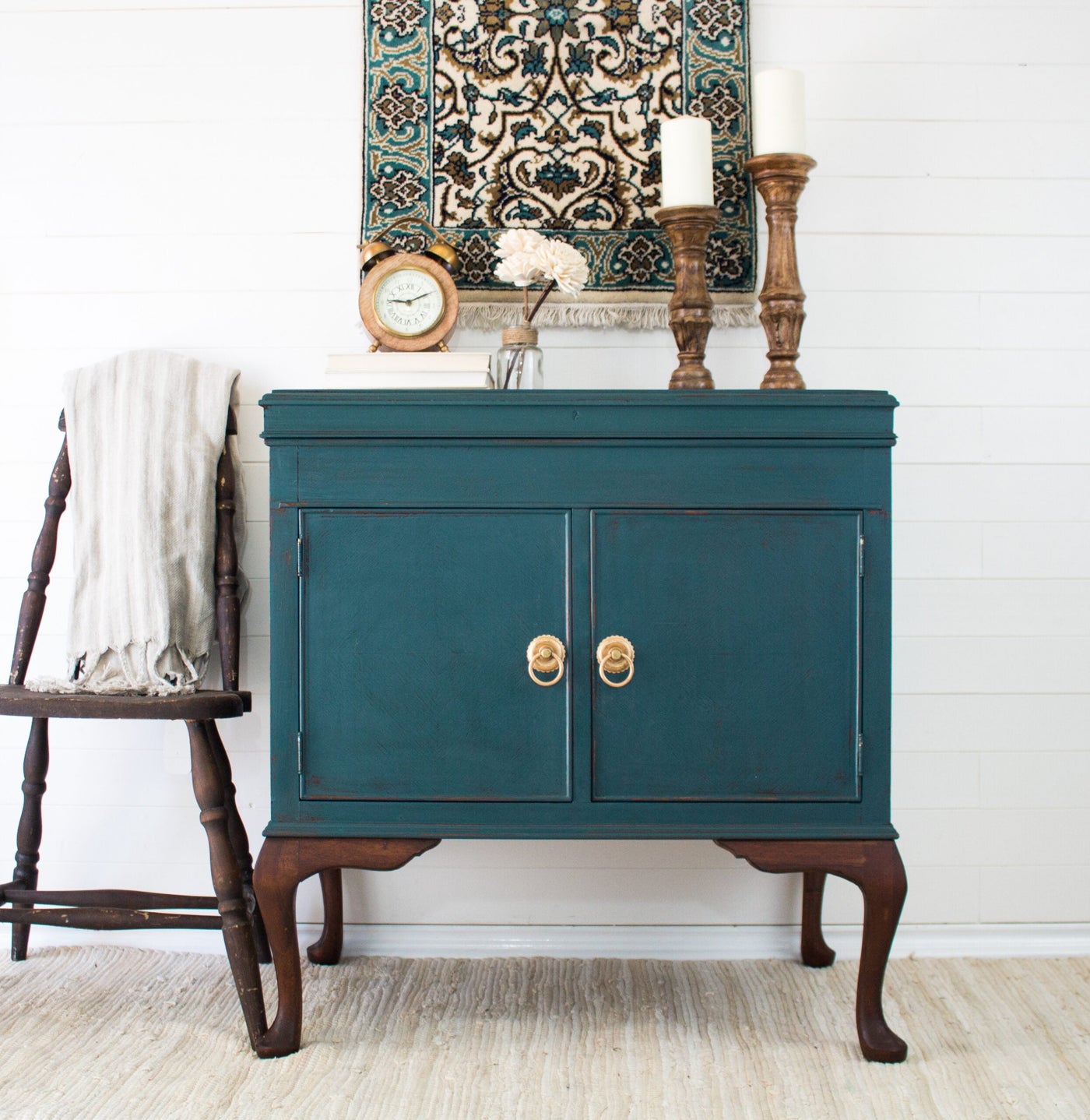 A Sideboard Console Transformation with Gaspe Green