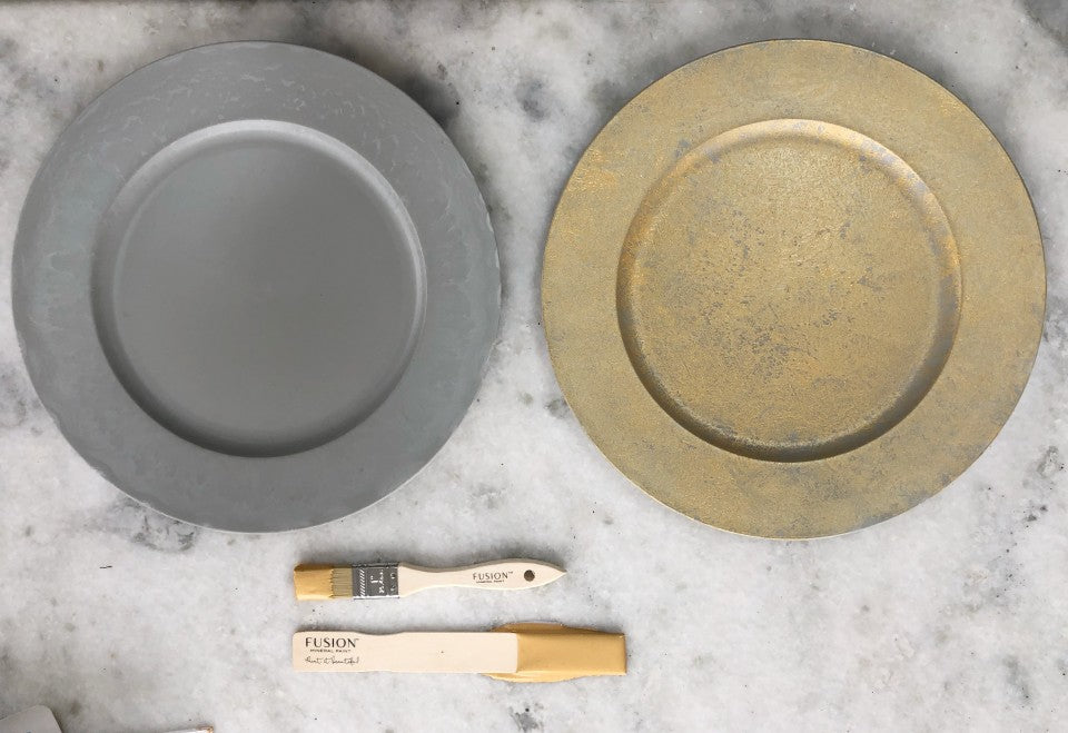 DIY Metallic Charger Plates