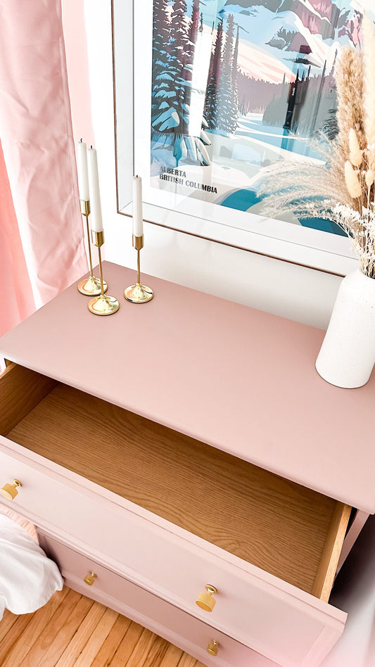 Pretty in Pink Damask Dresser