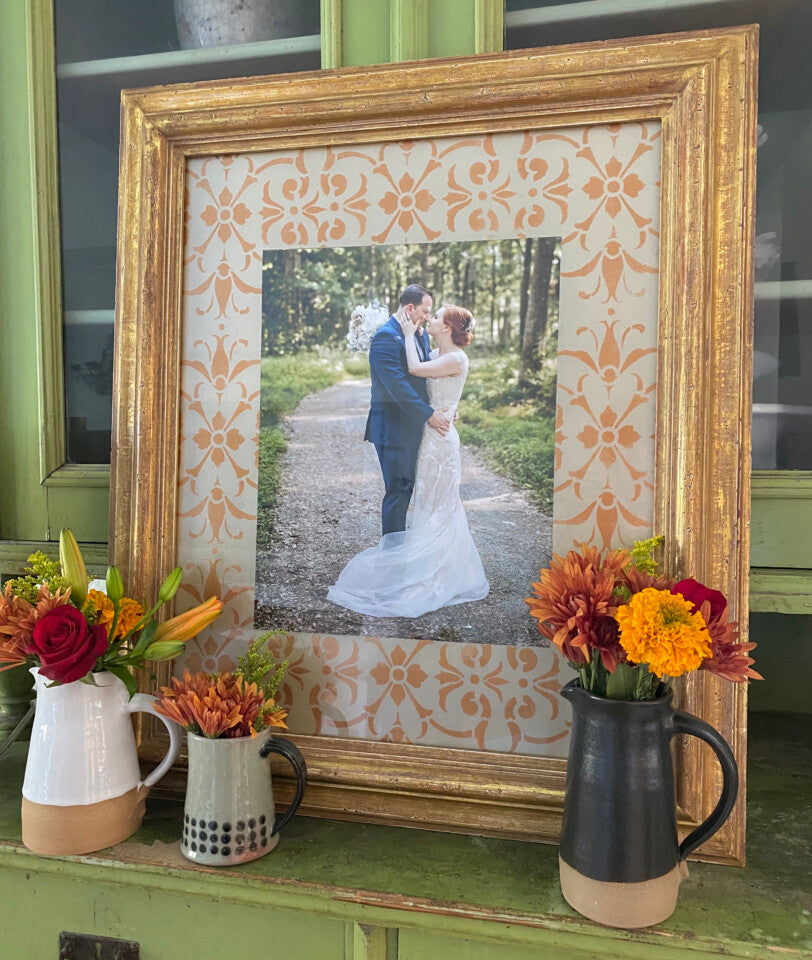 Make A Stenciled Glass Picture Frame Mat