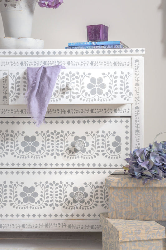 DIY Faux Bone Inlay Dresser