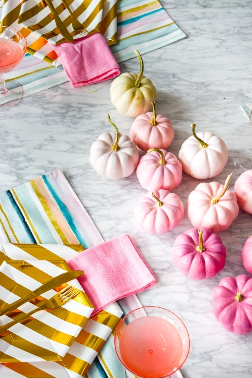 Painted Ombré Pumpkin Centerpiece