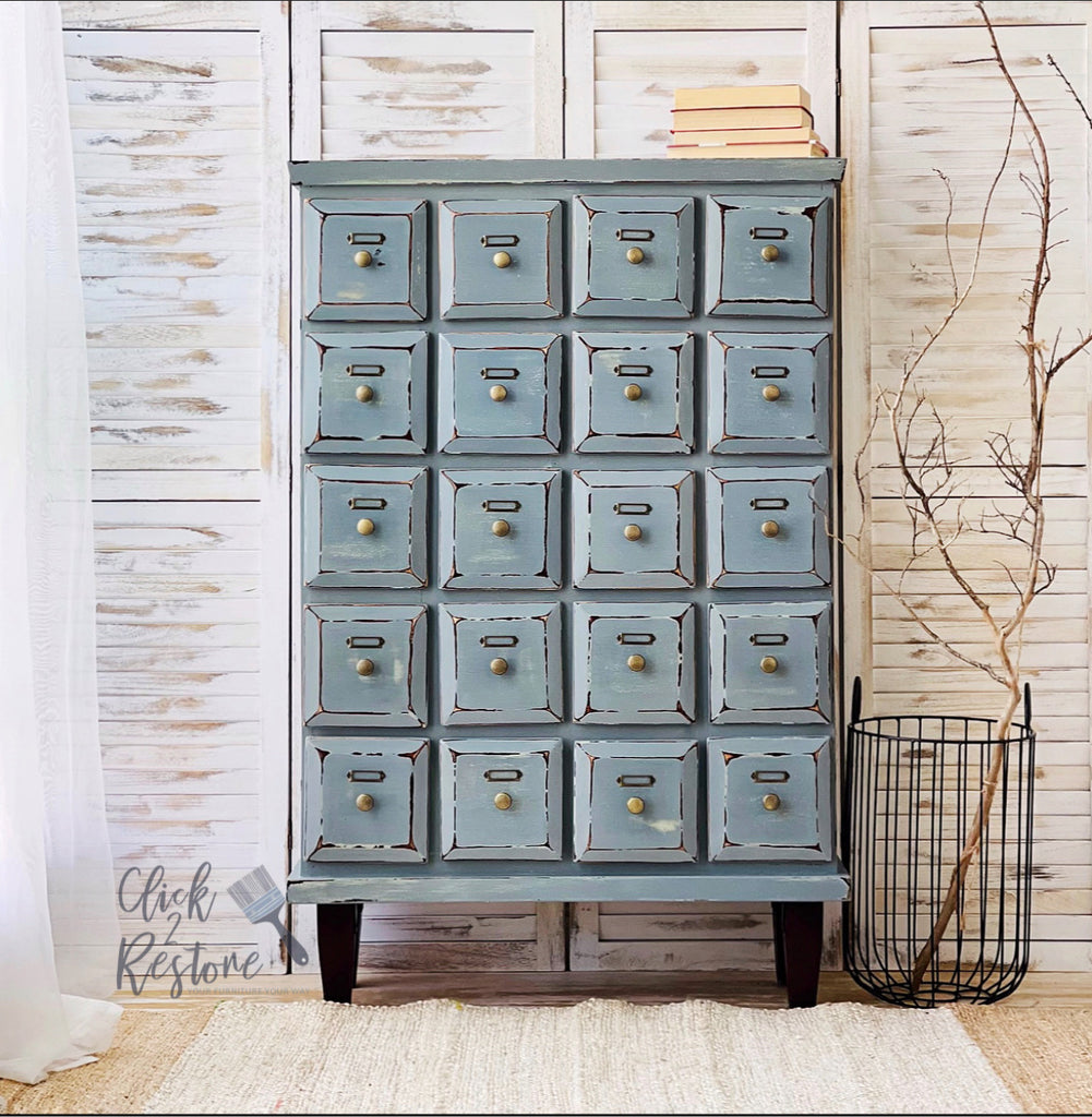 Layered in Milk Paint: 1930’s Vintage Apothecary Chest
