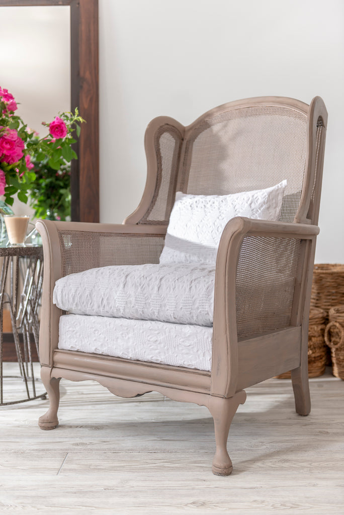 Cane Wing-Back Chair Facelift