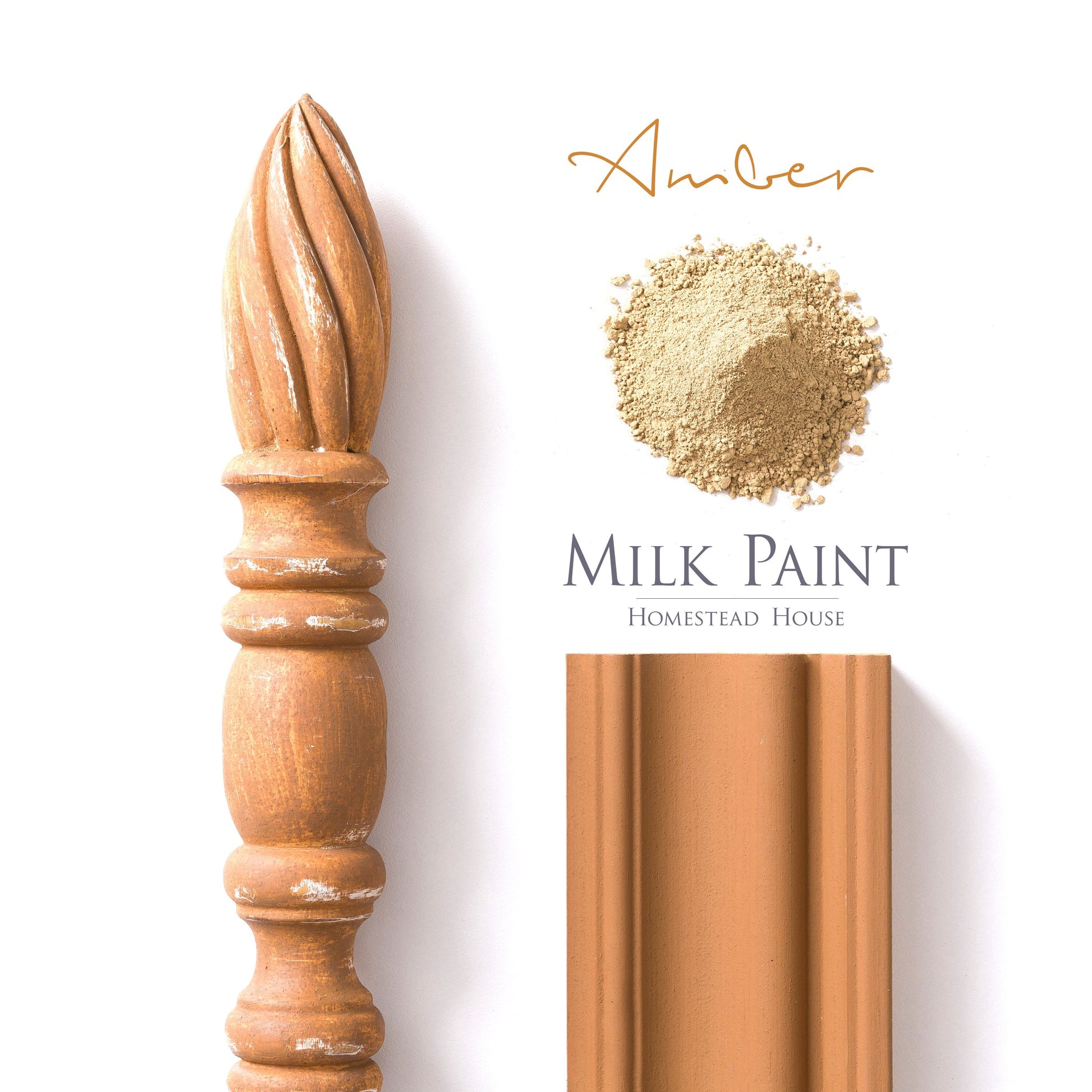 Milk Paint from Homestead House in Amber, A dark honey yellow with a shade of burnt orange. | homesteadhouse.ca