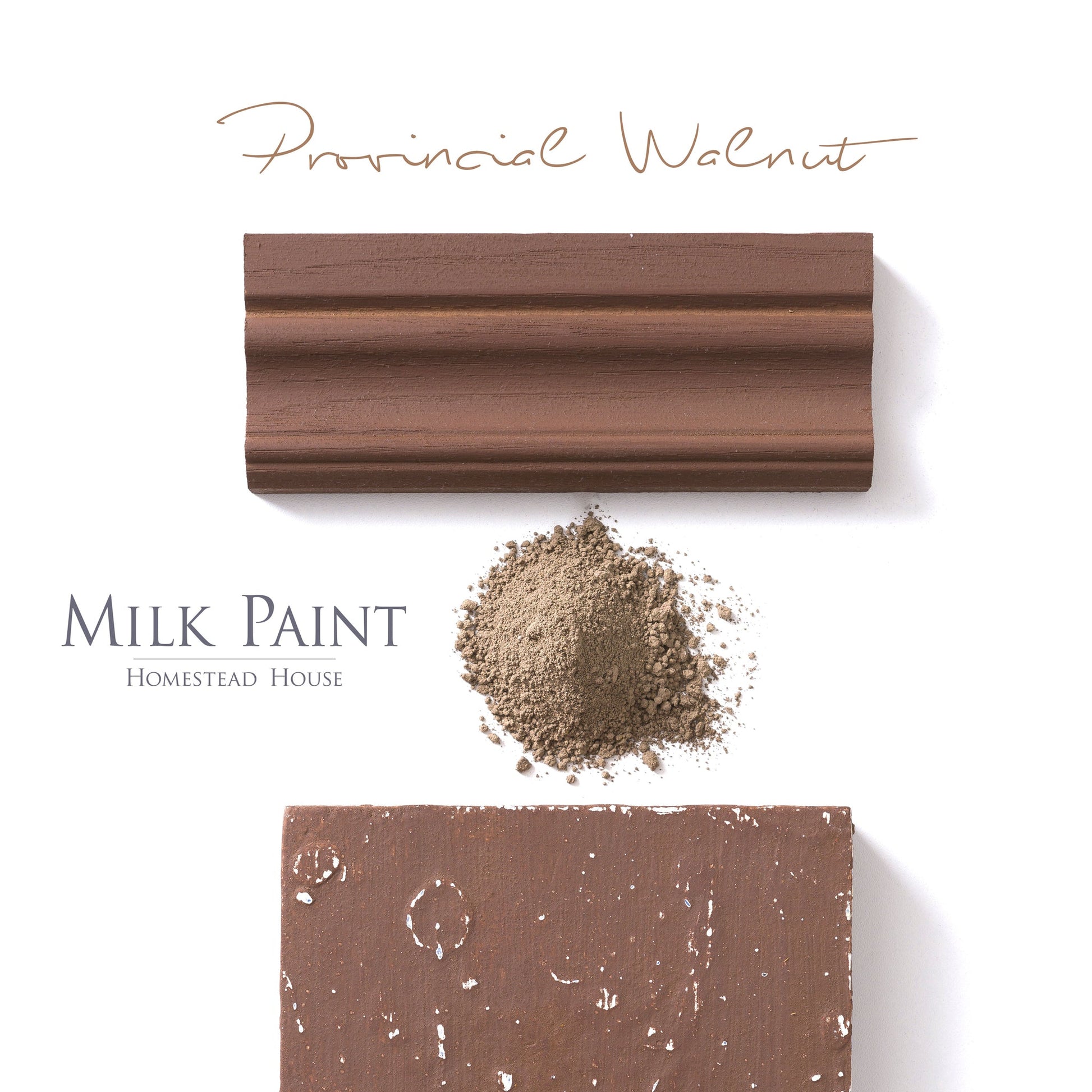 Milk Paint Stain by Homestead House in Provincial Walnut.  |  homesteadhouse.ca
